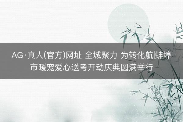AG·真人(官方)网址 全城聚力 为转化航|蚌埠市暖宠爱心送考开动庆典圆满举行