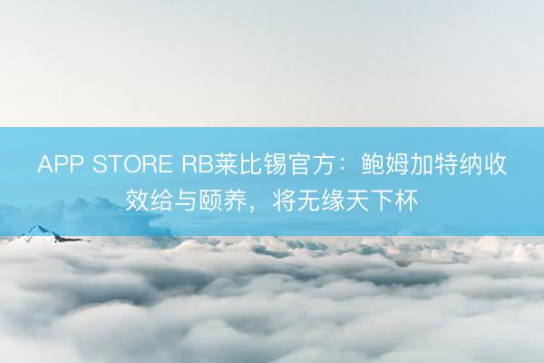 APP STORE RB莱比锡官方：鲍姆加特纳收效给与颐养，将无缘天下杯