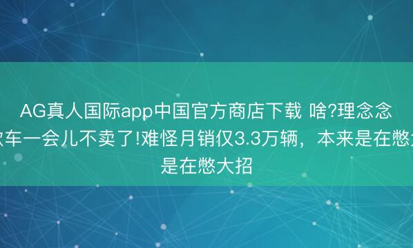 AG真人国际app中国官方商店下载 啥?理念念三款车一会儿不卖了!难怪月销仅3.3万辆,本来是在憋大招