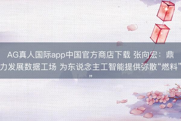 AG真人国际app中国官方商店下载 张向宏：鼎力发展数据工场 为东说念主工智能提供弥散“燃料”