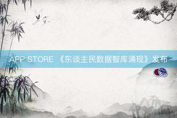 APP STORE 《东谈主民数据智库涌现》发布