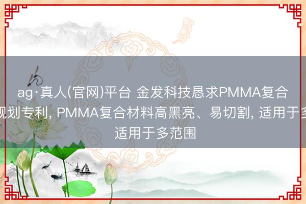 ag·真人(官网)平台 金发科技恳求PMMA复合材料规划专利， PMMA复合材料高黑亮、易切割， 适用于多范围